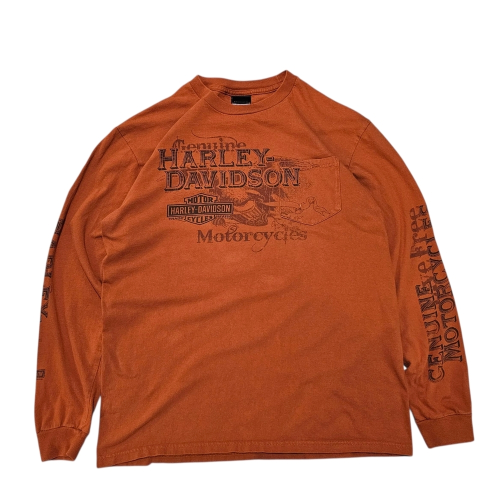 Harley-Davidson Men's Orange Long Sleeve Shirt